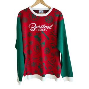Barstool Sports Golf Ugly Christmas Holiday Sweater Red XL